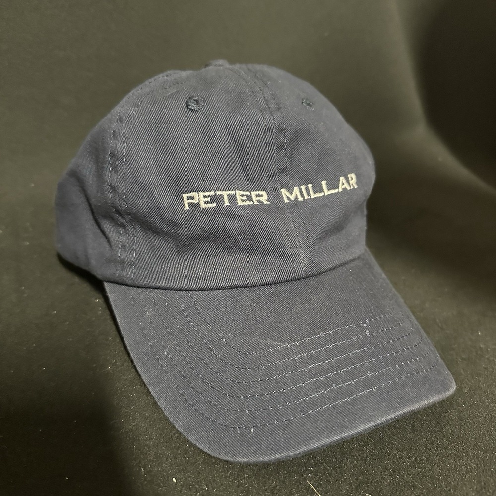 PETER MILLAR Pursuit Performance Stacked Logo Hat Men One Size Navy